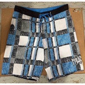 Maui and Sons Board Shorts 36 Multicolor Stretch Surf Swim Trunks 8" Inseam